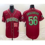 Men's Mexico Baseball #56 Randy Arozarena Number 2023 Red World Classic Stitched Jersey11