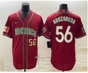 Men's Mexico Baseball #56 Randy Arozarena Number 2023 Red World Classic Stitched Jersey12