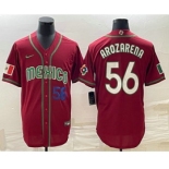 Men's Mexico Baseball #56 Randy Arozarena Number 2023 Red World Classic Stitched Jersey15