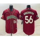 Men's Mexico Baseball #56 Randy Arozarena Number 2023 Red World Classic Stitched Jersey