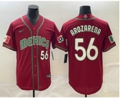 Men's Mexico Baseball #56 Randy Arozarena Number 2023 Red World Classic Stitched Jersey