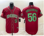 Men's Mexico Baseball #56 Randy Arozarena Number 2023 Red World Classic Stitched Jerseys