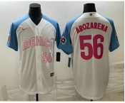 Men's Mexico Baseball #56 Randy Arozarena Number 2023 White Blue World Classic Stitched Jersey7