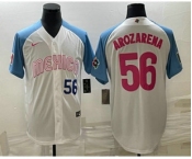 Men's Mexico Baseball #56 Randy Arozarena Number 2023 White Blue World Classic Stitched Jersey9