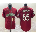 Men's Mexico Baseball #65 Giovanny Gallegos Number 2023 Red World Classic Stitched Jersey