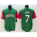 Men's Mexico Baseball #7 Julio Urías 2023 Green World Baseball Classic Stitched Jersey