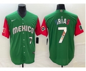 Men's Mexico Baseball #7 Julio Urías 2023 Green World Baseball Classic With Patch Stitched Jersey