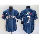 Men's Mexico Baseball #7 Julio Urías 2023 Navy World Baseball Classic Stitched Jersey4