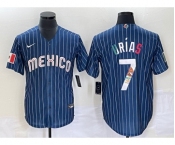 Men's Mexico Baseball #7 Julio Urías 2023 Navy World Baseball Classic Stitched Jersey4