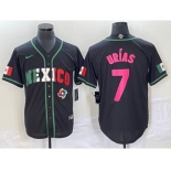 Men's Mexico Baseball #7 Julio Urias 2023 Black World Baseball Classic Stitched Jersey1