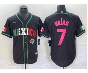 Men's Mexico Baseball #7 Julio Urias 2023 Black World Baseball Classic Stitched Jersey1