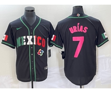 Men's Mexico Baseball #7 Julio Urias 2023 Black World Baseball Classic Stitched Jersey1