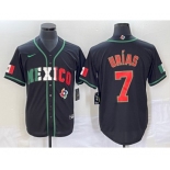 Men's Mexico Baseball #7 Julio Urias 2023 Black World Baseball Classic Stitched Jersey2