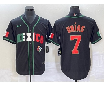 Men's Mexico Baseball #7 Julio Urias 2023 Black World Baseball Classic Stitched Jersey2