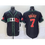 Men's Mexico Baseball #7 Julio Urias 2023 Black World Baseball Classic Stitched Jersey3