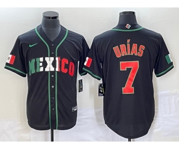 Men's Mexico Baseball #7 Julio Urias 2023 Black World Baseball Classic Stitched Jersey3