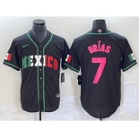 Men's Mexico Baseball #7 Julio Urias 2023 Black World Baseball Classic Stitched Jersey