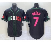 Men's Mexico Baseball #7 Julio Urias 2023 Black World Baseball Classic Stitched Jersey