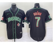 Men's Mexico Baseball #7 Julio Urias 2023 Black World Classic Stitched Jersey1