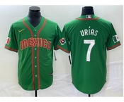 Men's Mexico Baseball #7 Julio Urias 2023 Green World Classic Stitched Jersey1