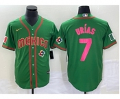 Men's Mexico Baseball #7 Julio Urias 2023 Green World Classic Stitched Jersey2