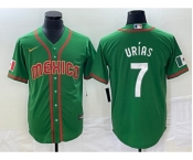 Men's Mexico Baseball #7 Julio Urias 2023 Green World Classic Stitched Jersey