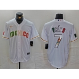 Men's Mexico Baseball #7 Julio Urias 2023 White World Classic Stitched Jerseys