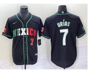 Men's Mexico Baseball #7 Julio Urias Number 2023 Black White World Classic Stitched Jersey4