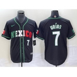 Men's Mexico Baseball #7 Julio Urias Number 2023 Black White World Classic Stitched Jersey5