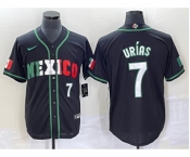 Men's Mexico Baseball #7 Julio Urias Number 2023 Black White World Classic Stitched Jersey5