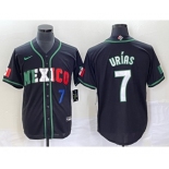 Men's Mexico Baseball #7 Julio Urias Number 2023 Black White World Classic Stitched Jersey6