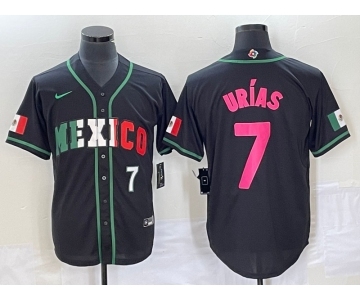 Men's Mexico Baseball #7 Julio Urias Number 2023 Black World Baseball Classic Stitched Jersey1