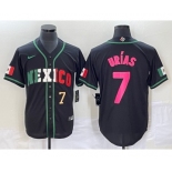 Men's Mexico Baseball #7 Julio Urias Number 2023 Black World Baseball Classic Stitched Jersey3