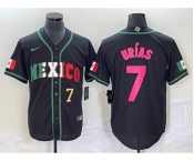 Men's Mexico Baseball #7 Julio Urias Number 2023 Black World Baseball Classic Stitched Jersey3