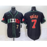 Men's Mexico Baseball #7 Julio Urias Number 2023 Black World Baseball Classic Stitched Jersey4