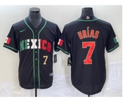 Men's Mexico Baseball #7 Julio Urias Number 2023 Black World Baseball Classic Stitched Jersey4