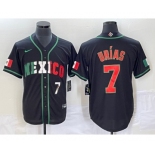 Men's Mexico Baseball #7 Julio Urias Number 2023 Black World Baseball Classic Stitched Jersey5