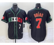 Men's Mexico Baseball #7 Julio Urias Number 2023 Black World Baseball Classic Stitched Jersey5