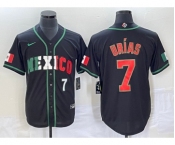 Men's Mexico Baseball #7 Julio Urias Number 2023 Black World Baseball Classic Stitched Jersey8