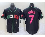 Men's Mexico Baseball #7 Julio Urias Number 2023 Black World Baseball Classic Stitched Jersey