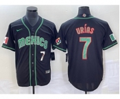 Men's Mexico Baseball #7 Julio Urias Number 2023 Black World Classic Stitched Jersey1