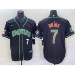 Men's Mexico Baseball #7 Julio Urias Number 2023 Black World Classic Stitched Jersey3