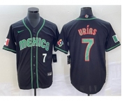 Men's Mexico Baseball #7 Julio Urias Number 2023 Black World Classic Stitched Jersey3