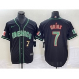 Men's Mexico Baseball #7 Julio Urias Number 2023 Black World Classic Stitched Jersey4