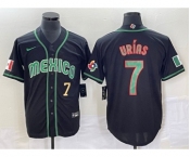 Men's Mexico Baseball #7 Julio Urias Number 2023 Black World Classic Stitched Jersey4