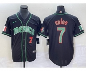 Men's Mexico Baseball #7 Julio Urias Number 2023 Black World Classic Stitched Jersey5