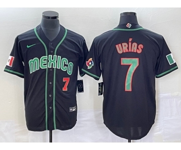 Men's Mexico Baseball #7 Julio Urias Number 2023 Black World Classic Stitched Jersey5