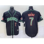 Men's Mexico Baseball #7 Julio Urias Number 2023 Black World Classic Stitched Jersey6