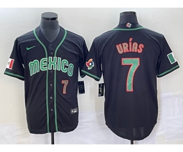 Men's Mexico Baseball #7 Julio Urias Number 2023 Black World Classic Stitched Jersey6