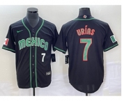 Men's Mexico Baseball #7 Julio Urias Number 2023 Black World Classic Stitched Jersey